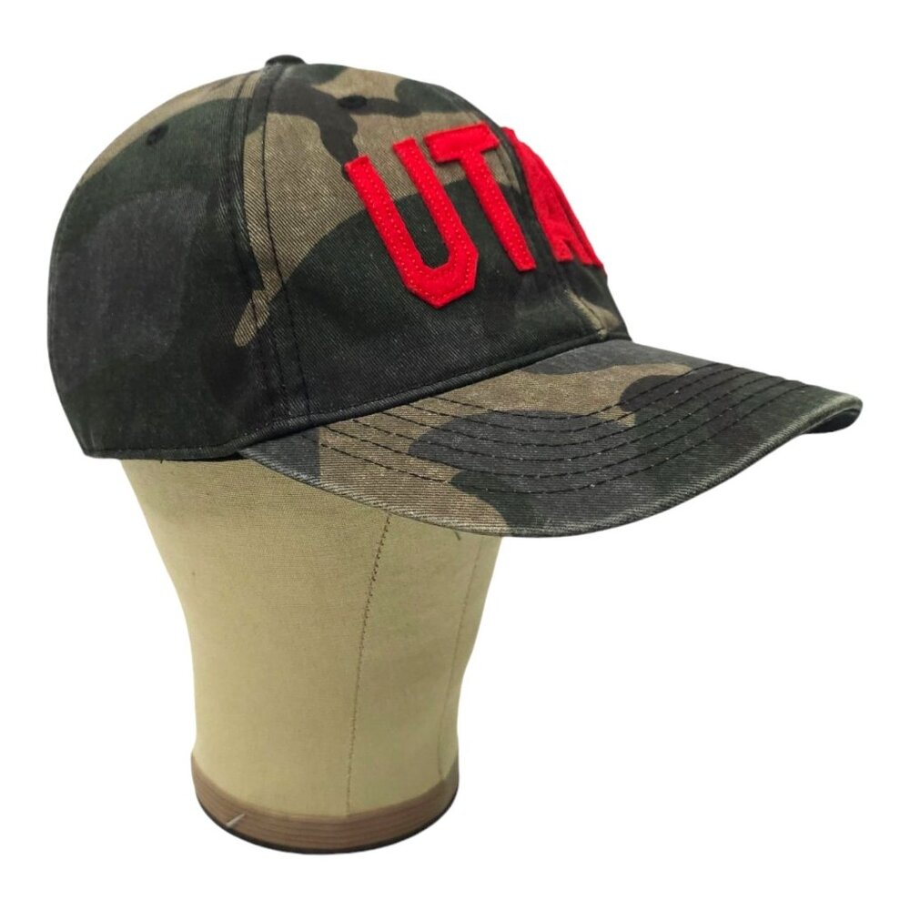 Utah Utes Camo Adjustable Cap Trucker Baseball Hat Stitched Logo Captivating - Picture 3 of 13